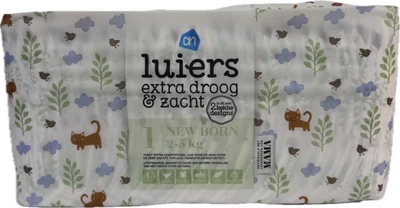 Екологічні підгузки 1 розміру Albert Heijn luiers extra droog&zacht 2-5 кг. 45 шт