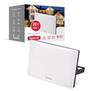 Прожектор світлодіодний MAXUS FL-03 20W 5000K Black (1-MFL-03-2050-BK)