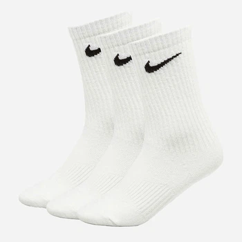 Набор мужских носков высоких хлопковых Nike U Nk Everyday Cush Crew SX7676-100 38-42 (M) 3 пары Белый (888407237270)