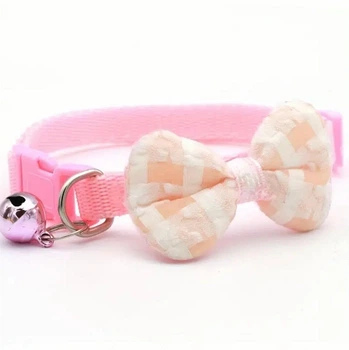 "Ошейник c бабочкой и колокольчиком" для собак и котов "VOKKY" Pink 19-32 cm