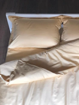 Комплект постільної білизни Cozy класичний золотий Односпальний 140*200 см, простирадло 90*200*20 на резинці
