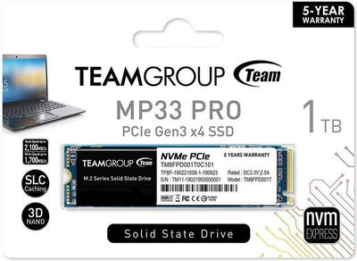 Накопичувач SSD 1 TB Team MP33 Pro M.2 2280 PCIe 3.0 x4 3D TLC (TM8FPD001T0C101) M.2 2280