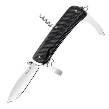 Ніж складань, мультитул Ruike Trekker LD21-B (114мм, 12 функцій), чорний