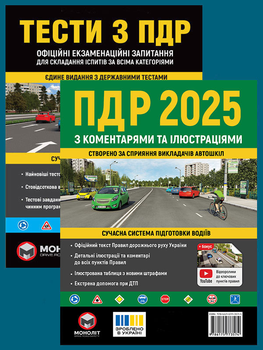 Комплект Правила дорожнього руху України 2025 з коментарями та ілюстраціями Тести ПДР (9786175773192)