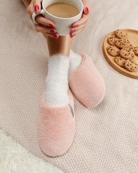 Тапочки домашние махровые закрытые утепленные Персиковый Maybel 38-39 (3016_3)
