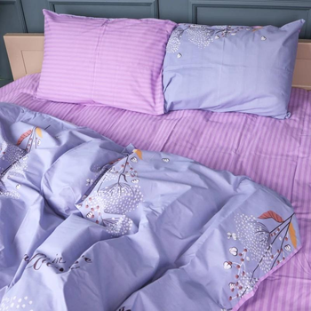 Комплект постельного белья Mirson Полуторный 143х210 см Бязь 17-0760 Violet blossoms (2200010936629)
