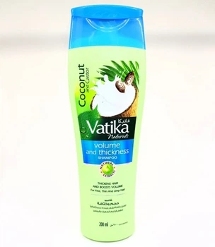 Шампунь з кокосом, касторовою олією та хною Dabur Vatika Об'ємне та густе волосся 200мл
