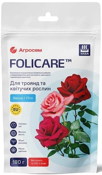 Добриво для троянд та квітучих рослин Весна-Літо Yara FOLICARE 180 г