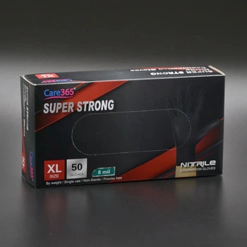 Перчатки нитрил суперпрочные черные "Care365" Super Strong (ХL) 8 грамм