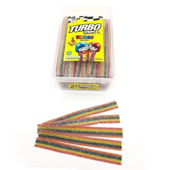 Жевательный мармелад Turbo Strips Rainbow Sour Belt, Кислая 1200 г