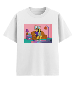 Футболка оверсайз Ponty Shop з вашим фото «Сімпсони» ХЛ Біла