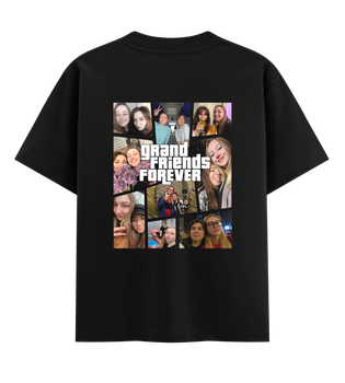Футболка оверсайз Ponty Shop з вашим фото «Grand Friends Forever» ХЛ Чорна