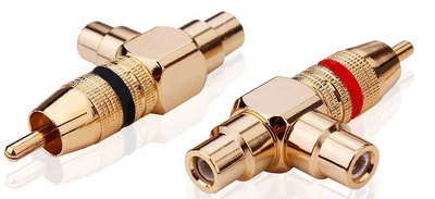 Aкустический разъем под RCA тюльпан тройник адаптер (пара)