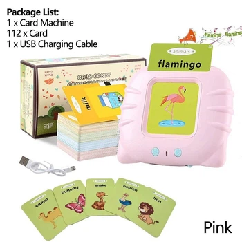 Дошкольная аудиокнига с карточками 112шт. Английский Pink