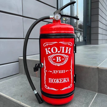 Огнетушитель бар Когда в душе пожар, красный с подсветкой, Без алкоголя, AUTO COMFORT