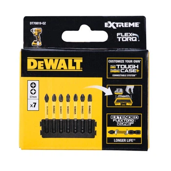 Кассета с битами DeWALT EXTREME FlexTorq PH1/PH2/PZ1/PZ2/PZ3 7 шт (DT70819) для отверток и шуруповертов