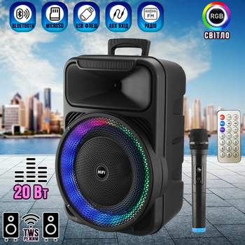 Bluetooth колонка Surface RX 1228W 12 дюймів 20 Вт бездротовий мікрофон та пульт портативна акустика