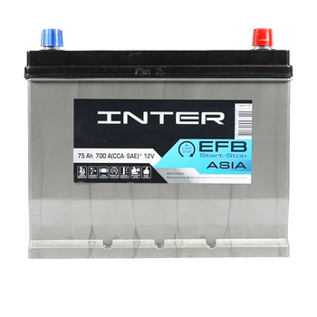 Аккумулятор автомобильный INTER ASIA EFB 75Ah 700A Start-stop R+ 4820219075448