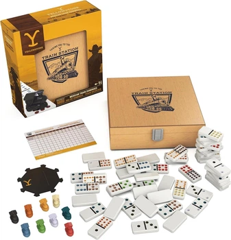 Настольная игра Домино Мексиканский поезд Spin Master Games Yellowstone Mexican Train Dominoes Set