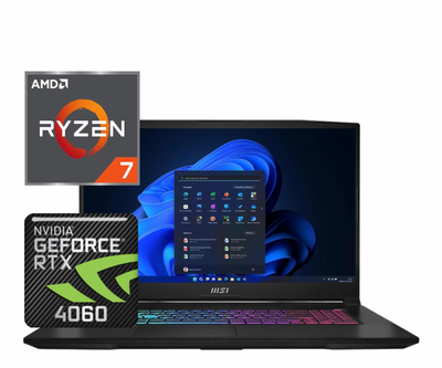 Ноутбук (2024) для гейминга MSI Katana A17 AI R7-8845HS/ 64GB / 1TB/ RTX4060 / 17.3" 144Hz