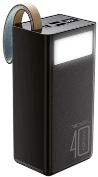 УМБ Ridea RP-D40L+ 40000 mAh 20W Phoenix40+ PD/QC 3.0 Digital display + Lamp Black (KT-00044503-044)