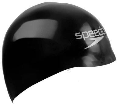 Шапка для плавания Speedo черная Уни L 58-61 см комфортная шапочка для тренировок в воде