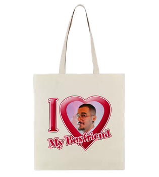 Шопер Ponty Shop з вашим фото "I love my boyfriend" - Бежевий