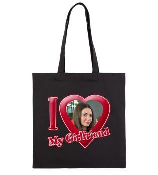 Шопер Ponty Shop з вашим фото "I love my girlfriend" - Чорний