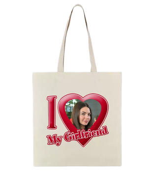 Шопер Ponty Shop з вашим фото "I love my girlfriend" - Бежевий
