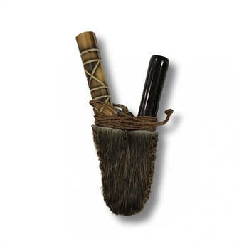 Трубка для Rapé Kuripe "Couro" из шерсти (KUAA0100/6)