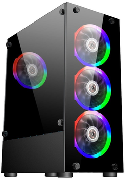 Корпус 1stPlayer V2-A-4F1 Black
