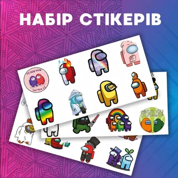 Стикеры Амонг Ас Среди нас Among Us стикерпак наклейки набор наклейок 48 шт