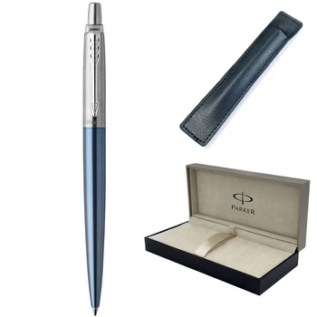 Ручка шариковая Parker JOTTER Waterloo Blue CT BP в футляре MR с чехлом (16 832 a)