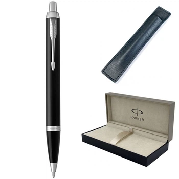Ручка шариковая Parker IM Black CT BP в футляре MR с чехлом (22 132 a)