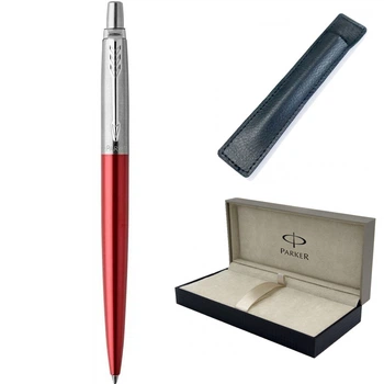 Ручка шариковая Parker JOTTER Kensington Red CT BP в футляре MR с чехлом (16 432 a)