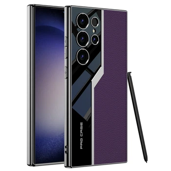 Чохол для Samsung Galaxy S24 Ultra захистом камери штучна шкіра фіолетовий колір (339110)