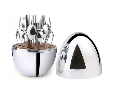 Набір столових приборів у коробці Silver EGG серебристый на 6 персон 24 предмети