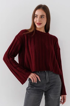 Джемпер однотонний жіночий Pomella 2256 One Size Бордовий