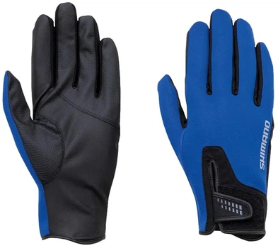 Рукавички Shimano Pearl Fit Full Cover для риболовлі хлоропрен титан захист від вітру та вологи XL Blue