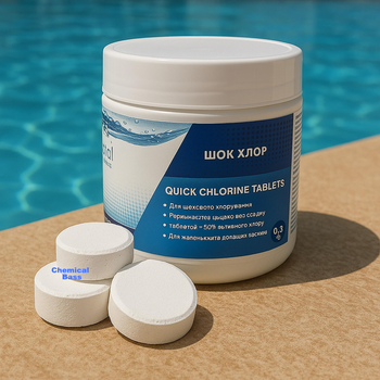 Шок (швидкий) хлор для басейну Crystal Pool Quick Chlorine Tablets 0.3 кг в маленьких таблетках по 20 г (02130)