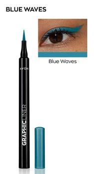 Жидкая подводка глаз Голубая Avon Graphic Liquid Eyeliner, Blue Waves 1 мл