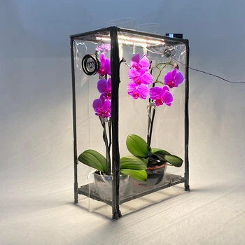 Мини-теплица для орхидей и тропических растений Orchid Black - увлажнитель, фитосвет, таймер