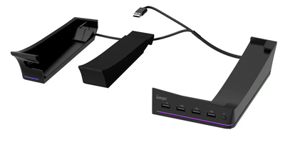 Мультифункциональная RGB горизонтальная подставка IPega PG-P5S021 для Playstation 5 Slim и PS5 Pro черная