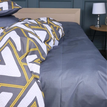 Простынь MirSon Ranforce Elite 17-0740 Golden Triangles 200x220 см (2200010843378)