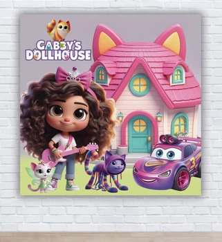 Бумажный плакат "Кукольный домик Габби. Gabby's Dollhouse" 150х150 см