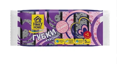 Губки кухонні універсальні пористі FAMILY Home Scandi 5+1