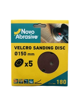 Круг шлифовальный самозацепной NovoAbrasive 150 мм Р80, 8 отверстий, 5 шт (NASD815080)