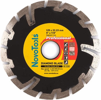 Алмазный диск NovoTools Basic DBP125/DC 125х8х22,23 мм Глубокий рез