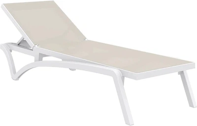 Шезлонг полипропиленовый Siesta Pacific White Taupe