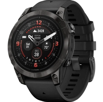 Смарт-годинник Garmin Epix Pro Gen 2 Sapphire 47mm Carbon G. DLC Tit. with Black Band (010-02803-10/11/54)